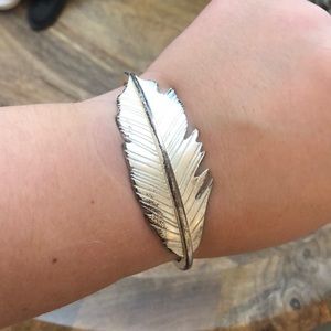 Aerie cuff feather bracelet